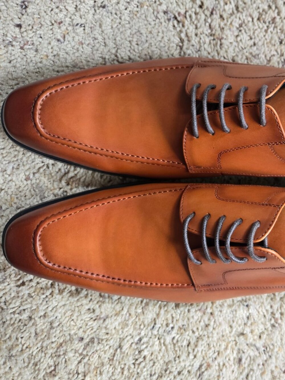 Giffense Brown Apron-Toe Derby Men's Shoes Size 12